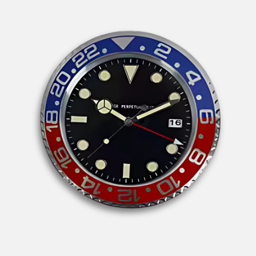 Horloge Murale Design Montre Luxe | Luminescente Silencieuse | Métal 34cm