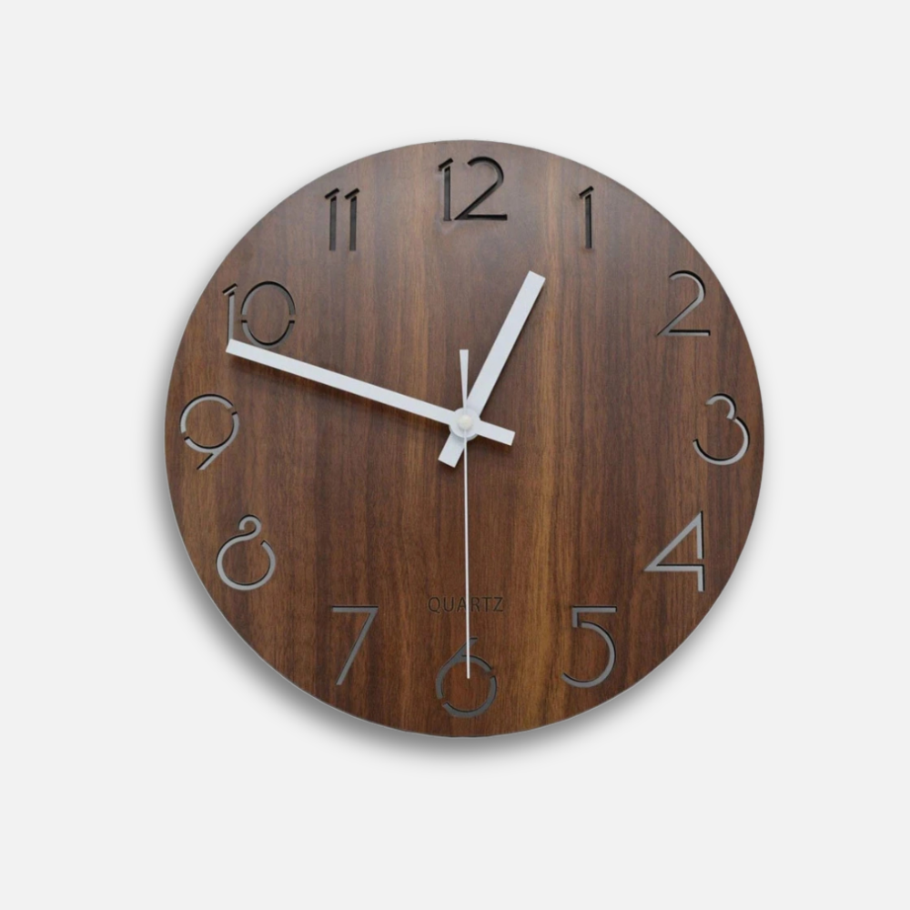 Horloge Vintage Toscan | Chiffres Arabes Relief | Silencieuse