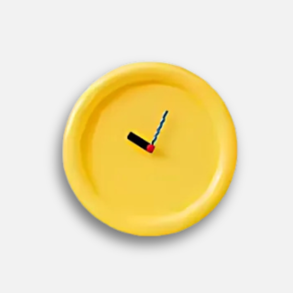 Horloge Murale Design Memphis Colorée | Style Rétro Artistique | 30cm Silencieuse