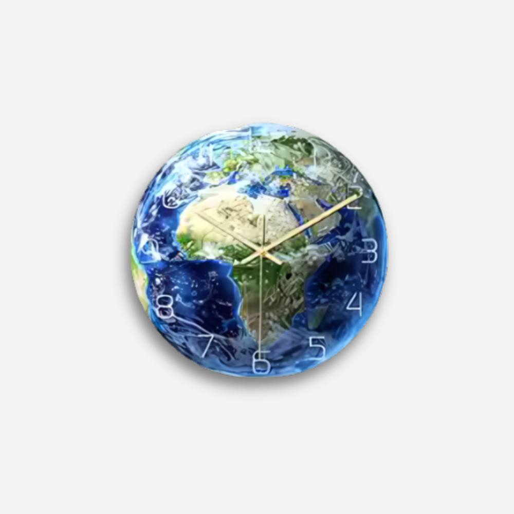Horloge Terre Phosphorescente | Brille Nuit Entière | Effet 3D Spatial