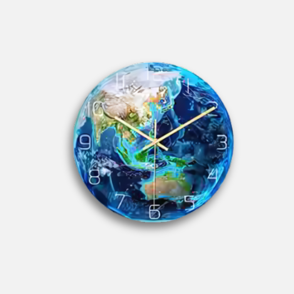 Horloge Terre Phosphorescente | Brille Nuit Entière | Effet 3D Spatial