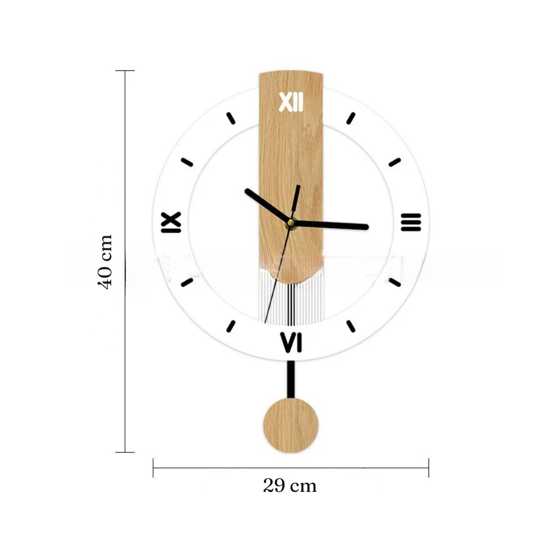 Horloge Balancier Scandinave | Bois Acrylique Pendule | Silencieuse