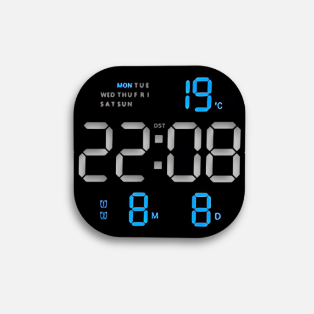 Horloge LED Digitale Multifonction | Température Date Heure | Moderne 22cm