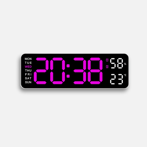 Horloge LED 9 Pouces Multifonction | Température Humidité | USB Double Alarme