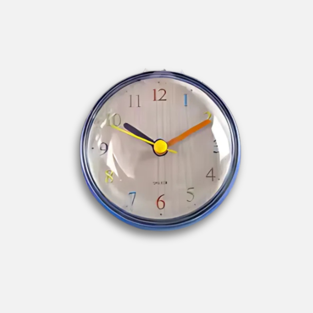 Mini Horloge Ventouse Étanche | Douche Anti-Buée | Kawaii