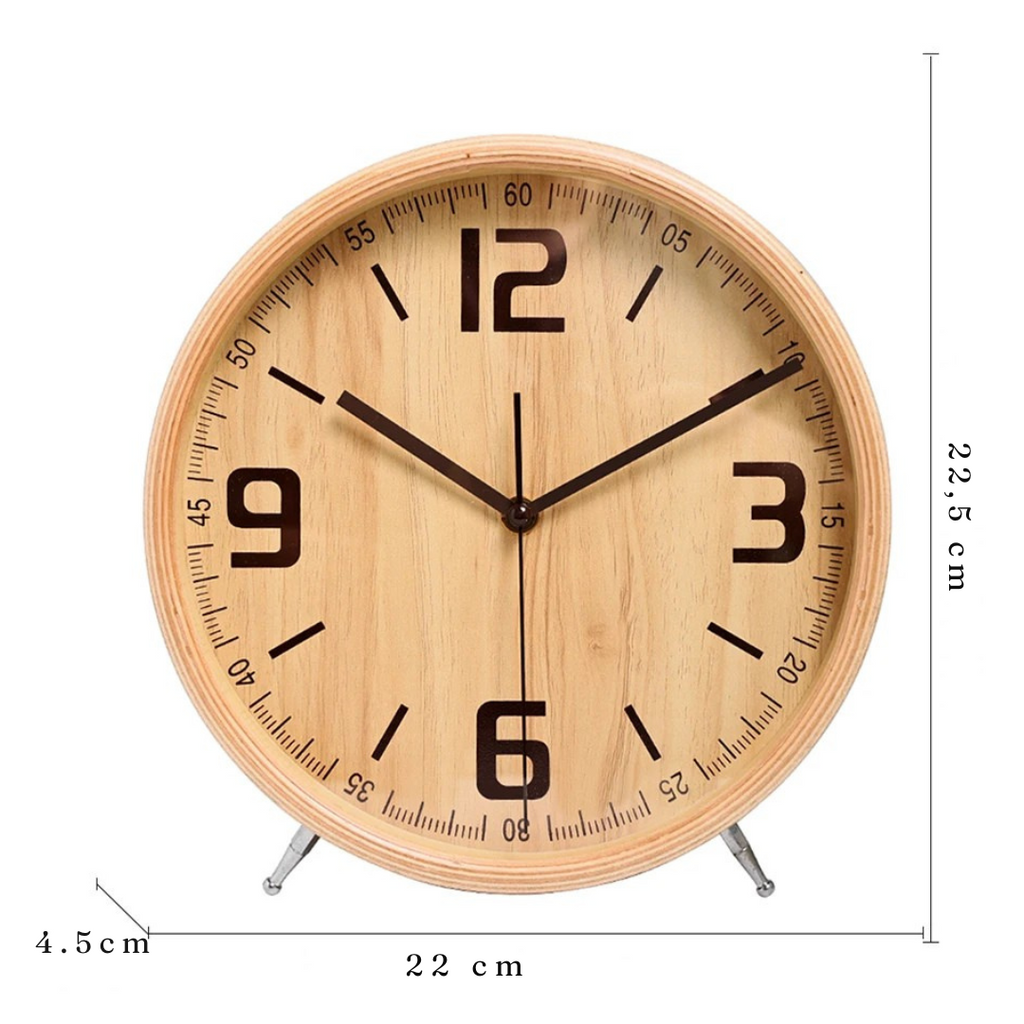 Horloge Bureau Réveil Bois | Style Européen Pastoral | Silencieuse