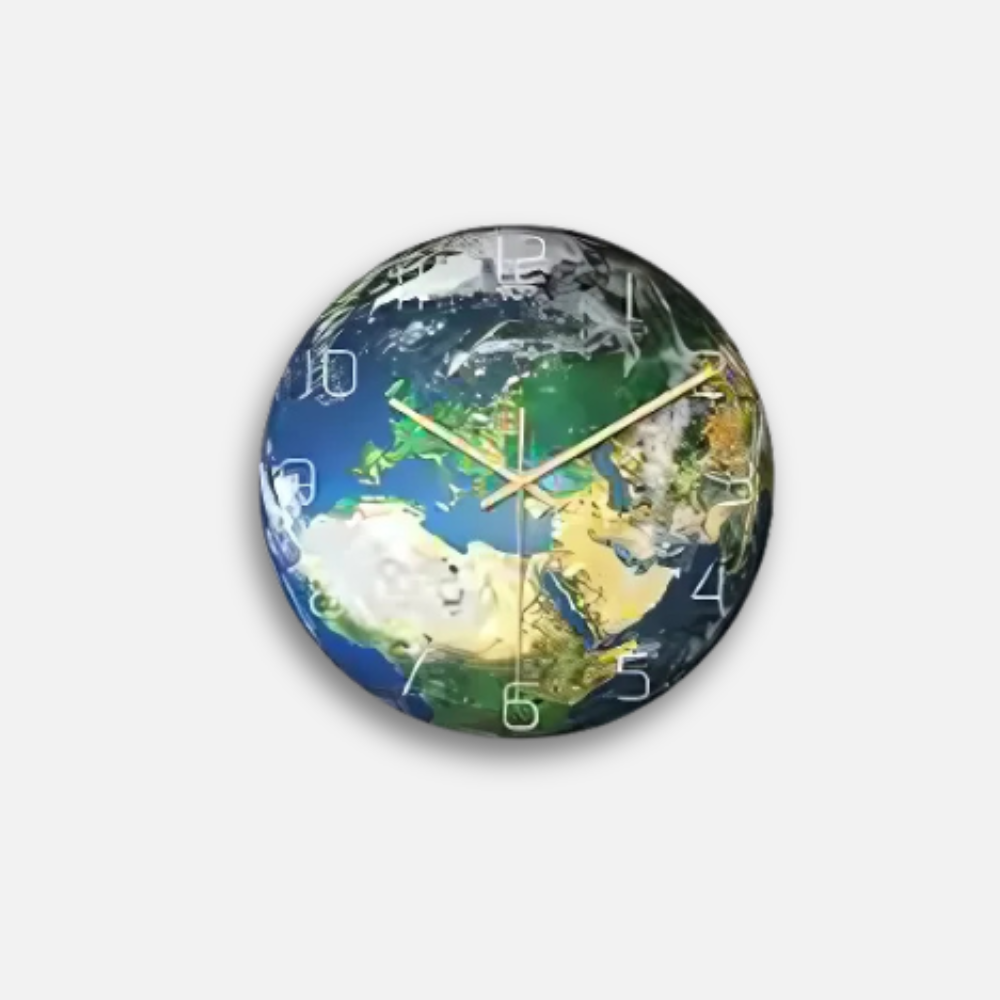 Horloge Terre Phosphorescente | Brille Nuit Entière | Effet 3D Spatial
