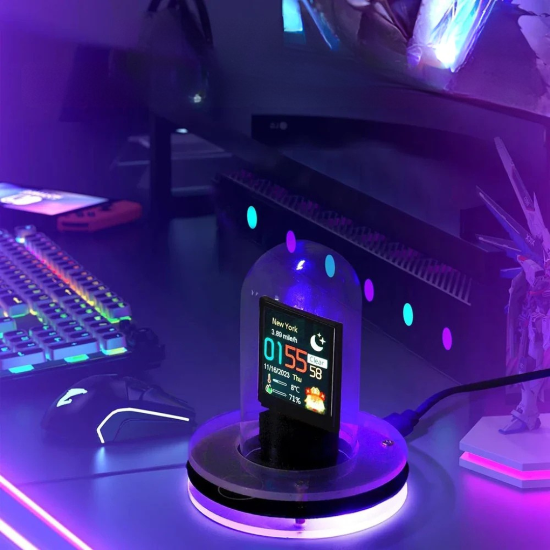 Horloge Nixie Cyberpunk | WiFi Station Météo RGB | Écran IPS