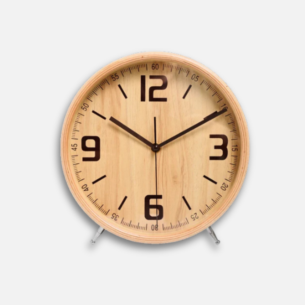 Horloge Bureau Réveil Bois | Style Européen Pastoral | Silencieuse