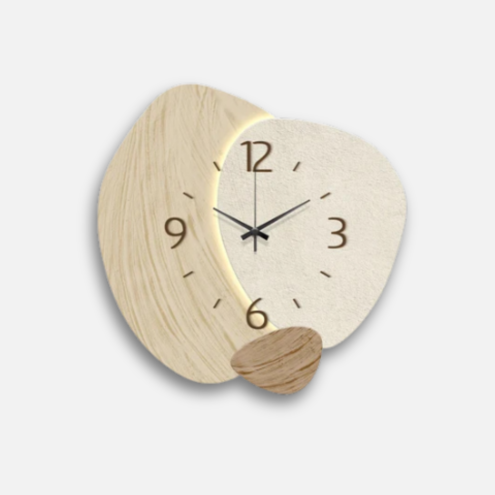 Horloge Lune Bois | Design Moon Phase 3D Cratère | Silencieuse