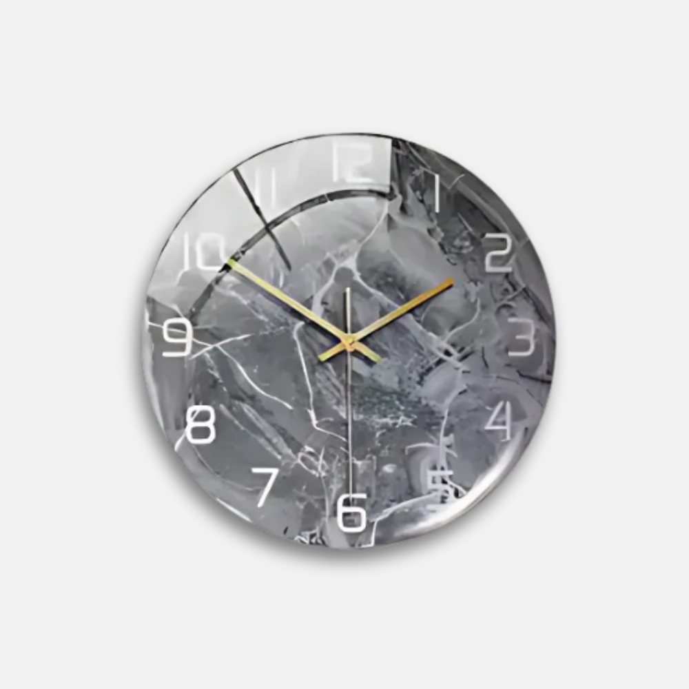 Horloge Marbre 3D Réaliste | Galerie Art Contemporain | Silencieuse