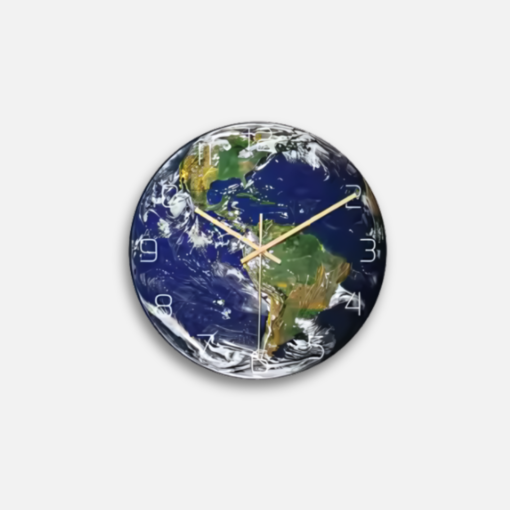 Horloge Terre Phosphorescente | Brille Nuit Entière | Effet 3D Spatial