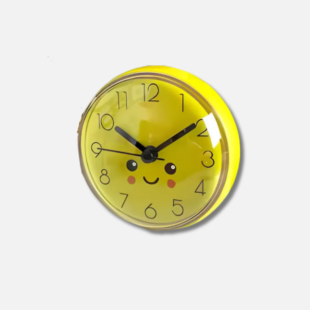 Mini Horloge Ventouse Étanche | Douche Anti-Buée | Kawaii