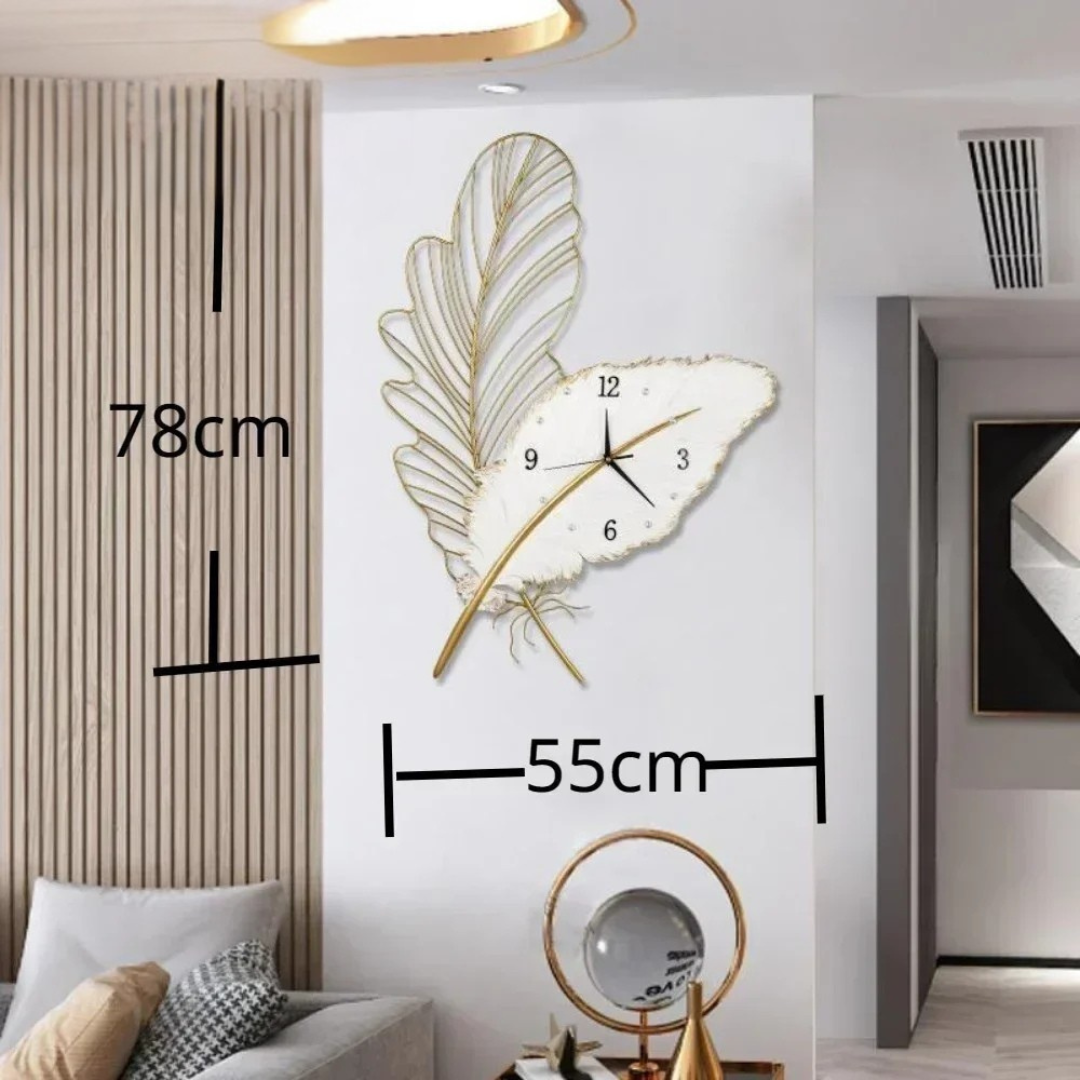 Horloge Murale Feuille Design | Artistique Salon Raffiné | Élégante 78cm