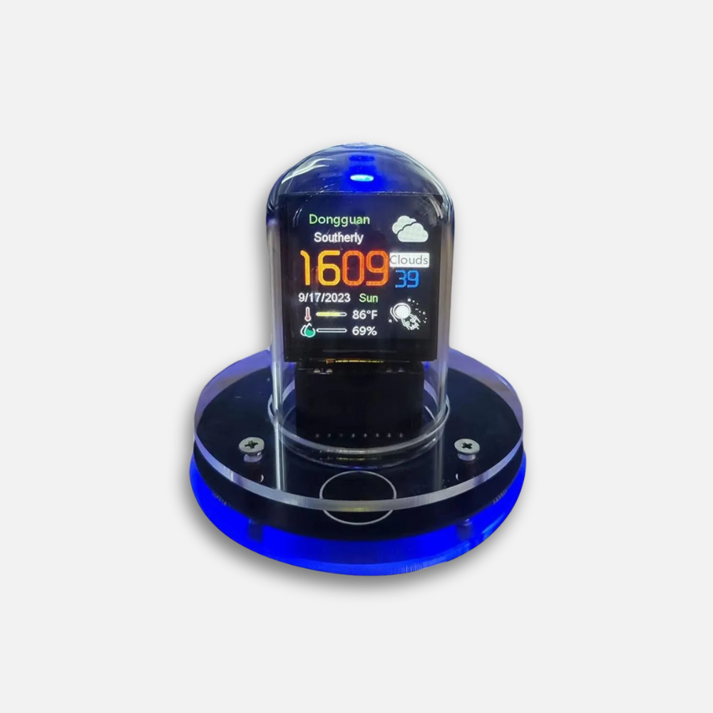 Horloge Nixie Cyberpunk | WiFi Station Météo RGB | Écran IPS