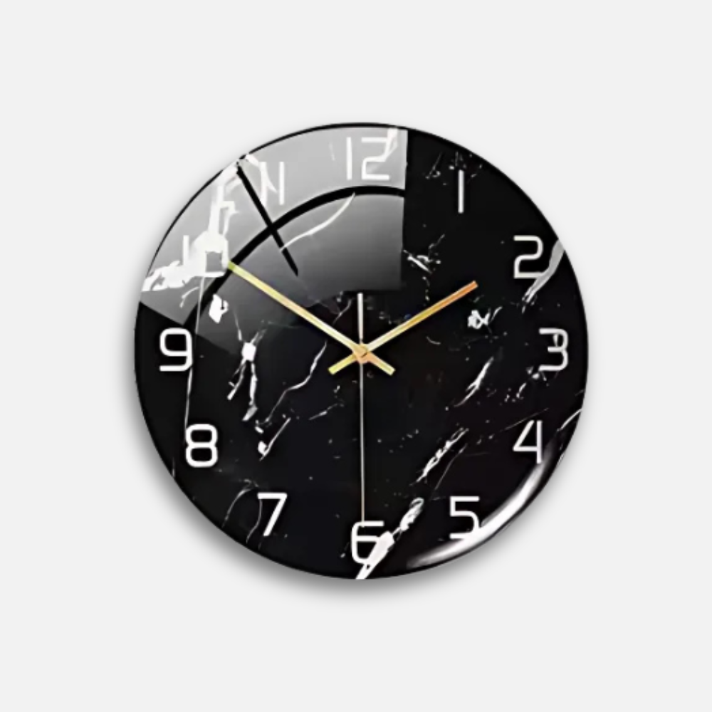Horloge Marbre 3D Réaliste | Galerie Art Contemporain | Silencieuse