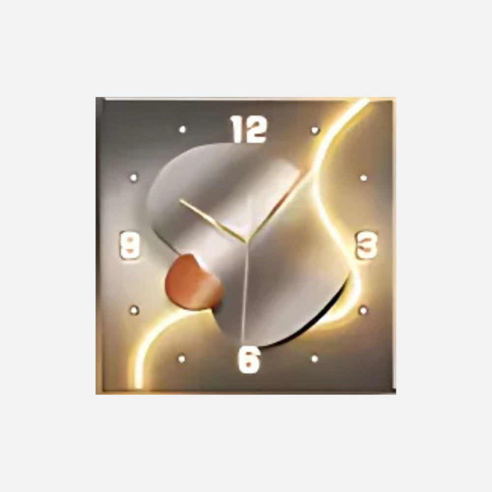 Horloge Lumineuse Design Moderne | Déco Murale Luxe | LED Salon 26-40cm