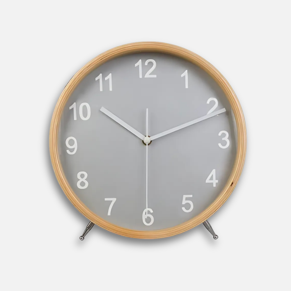Horloge Bureau Réveil Bois | Style Européen Pastoral | Silencieuse