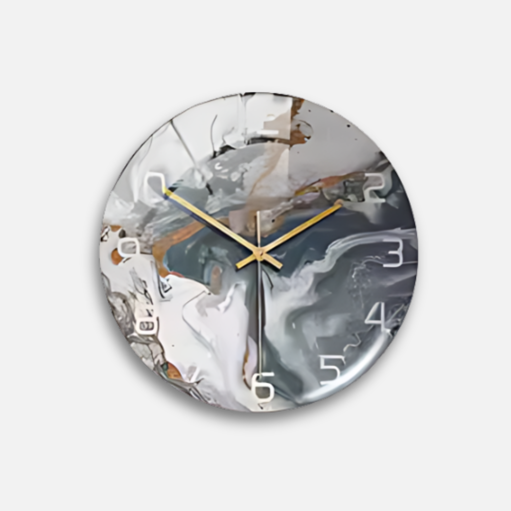 Horloge Marbre 3D Réaliste | Galerie Art Contemporain | Silencieuse