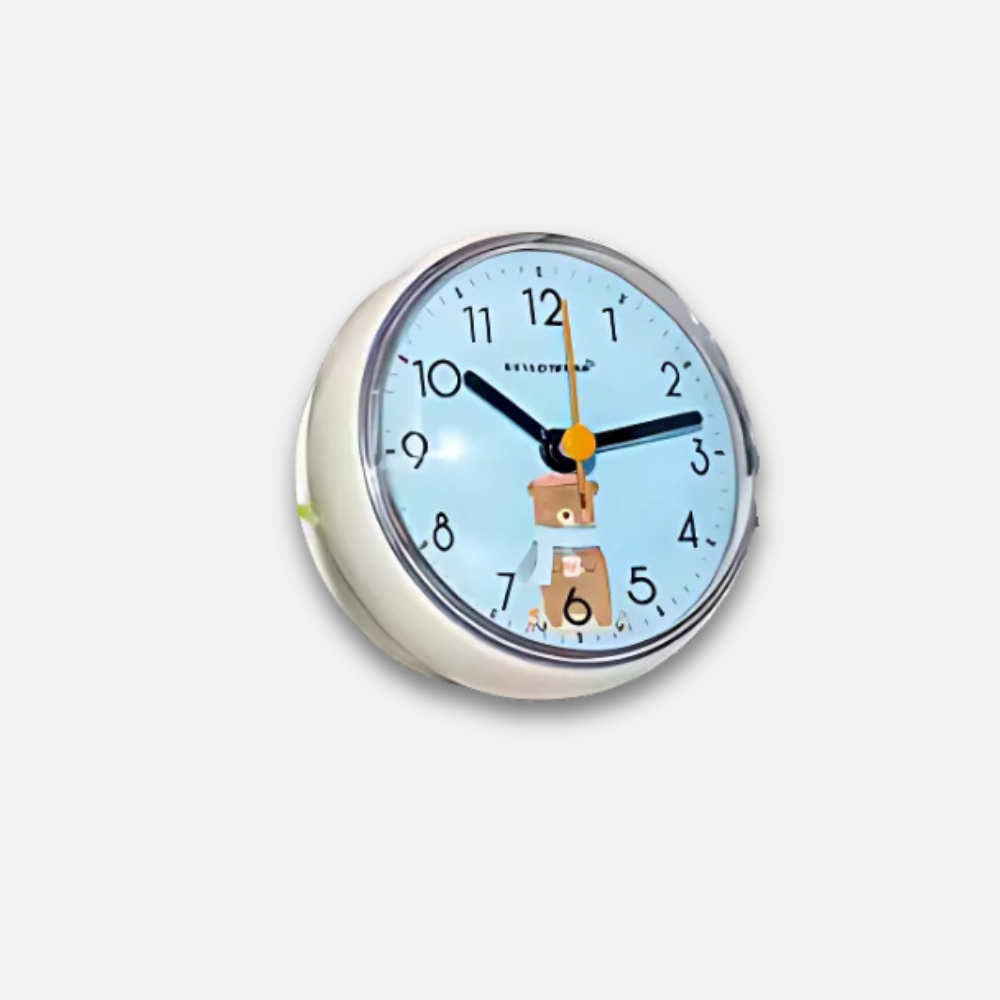 Mini Horloge Ventouse Étanche | Douche Anti-Buée | Kawaii